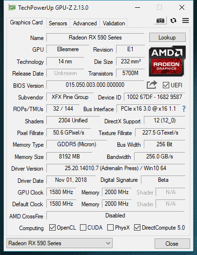 RX 590 info