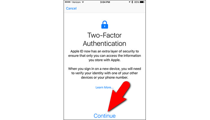 تایید هویت دو مرحله ای اپل