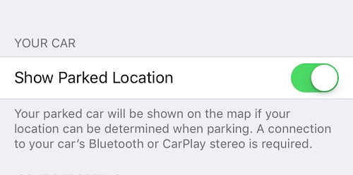 Apple Maps Automatically Remembers Where You Parked